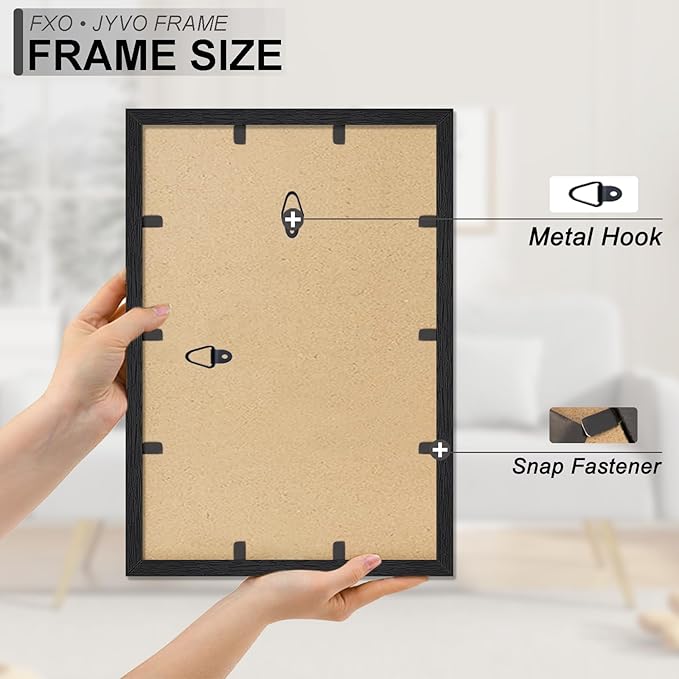 Engineered Wood 12x14 Picture Frame, Black Frame for 12 x 14 Inch Picture Poster Photo, Light Weight 12 by 14 Frame with Wood-grain for Wall - 1 Pack/Black/12 x14