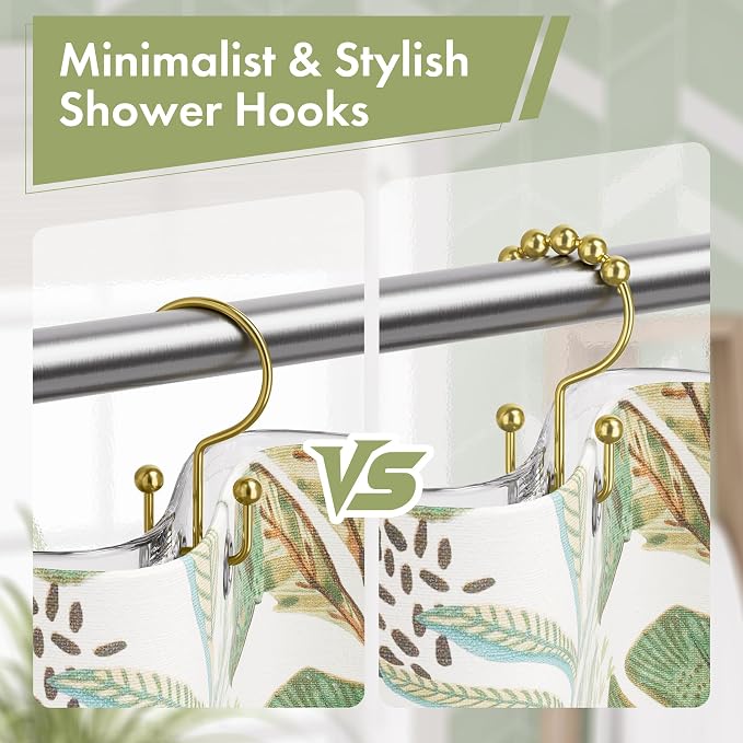 Amazer Gold Shower Curtain Hooks, Shower Rings - Image 6