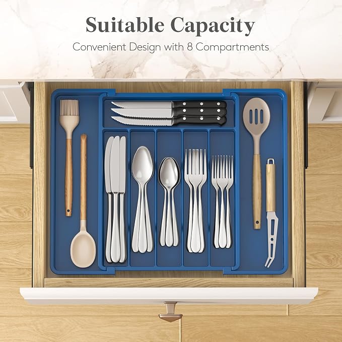Lifewit Expandable Silverware Drawer Organizer, Kitchen Utensil Tray | BPA-free - Image 3