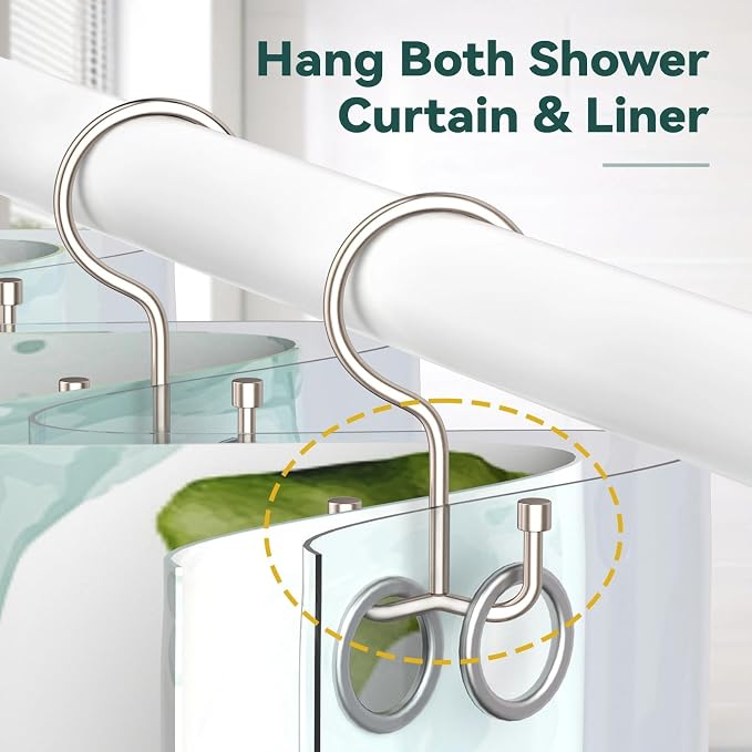Shower Curtain Hooks, Shower Curtain Rings, Metal Shower Curtain Hangers Rust - Image 5