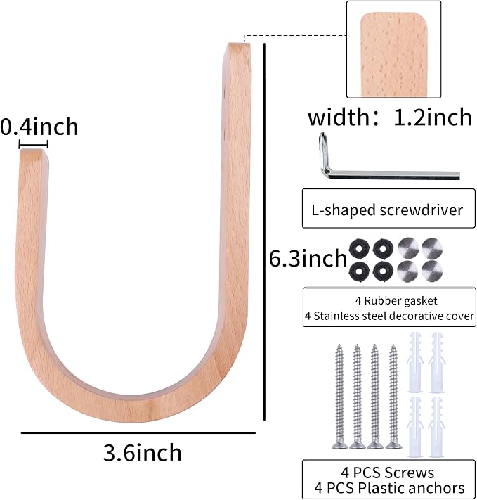 2 Pack Curtain Tiebacks Natural Wood Curtain Holdbacks, Wood | Curtain Holder - Image 4