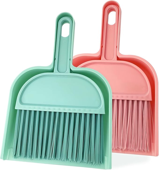 ZUFECY Mini Broom and Dustpan Set, Small Handheld Brush by ZUFECY