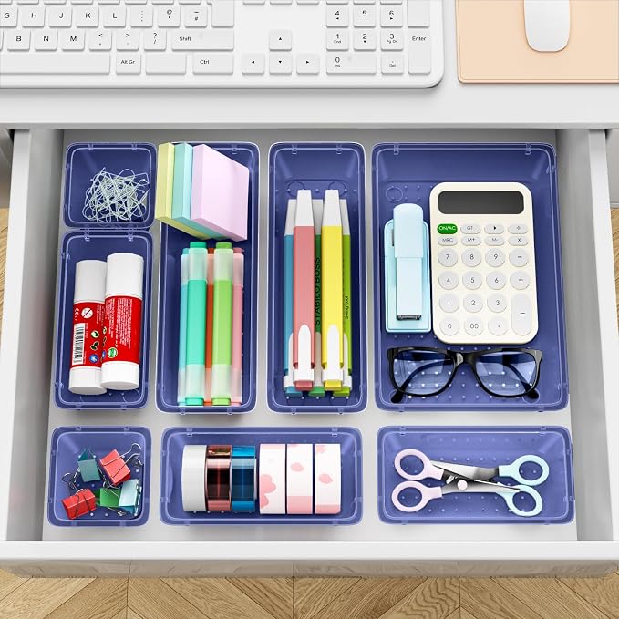 12 PCS Drawer Organizer Set, Makeup Organizer, Tool Storage Tray, Desk Drawer - Image 6