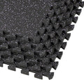 Xspec 1/2" Thick 48 sq ft (12 Tiles) Interlocking Rubber Top EVA Foam Exercise Mat | Home Gym Mats Workout Flooring Tiles for Gyms, Fitness Rooms | Durable Grip Protective Flooring, Black/Purple