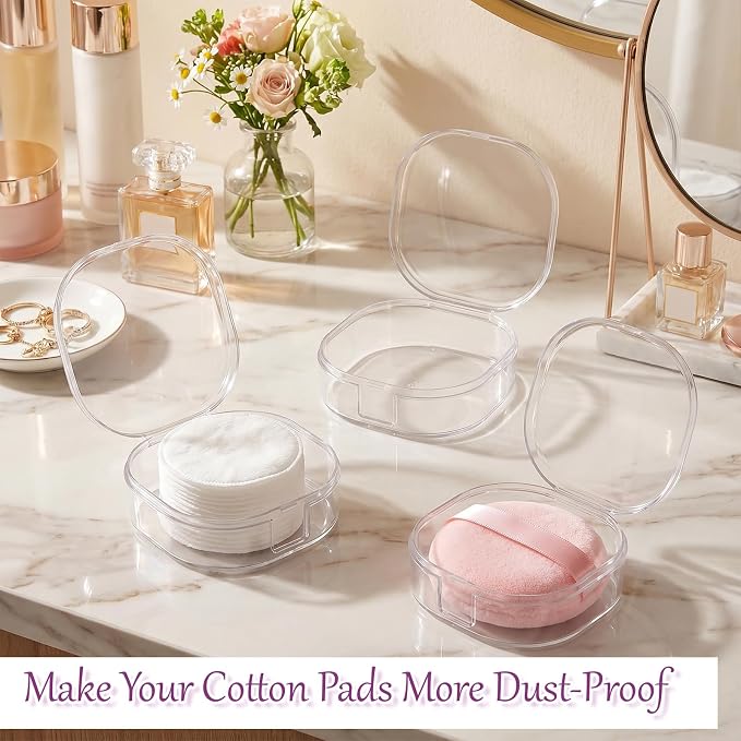 3 PCS Portable Cotton Round Holder, Plastic Cotton Pad Dispenser, Portable - Image 3