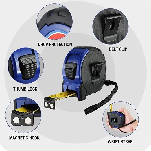 WORKPRO 25FT Tape Measure, 1/8 Fractions Easy Read Measuring Tape - Image 2