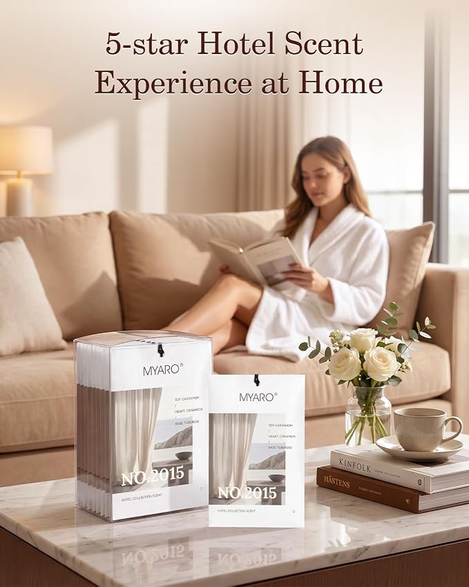 MYARO My Way Hotel Scented Sachet Gift Set, Closet Drawer Freshener 12 Pack - Image 4