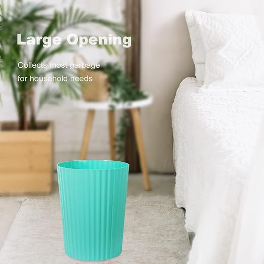 JiatuA Small Bathroom Trash Can Plastic Wastebasket Garbage Can Light Blue | - Image 2