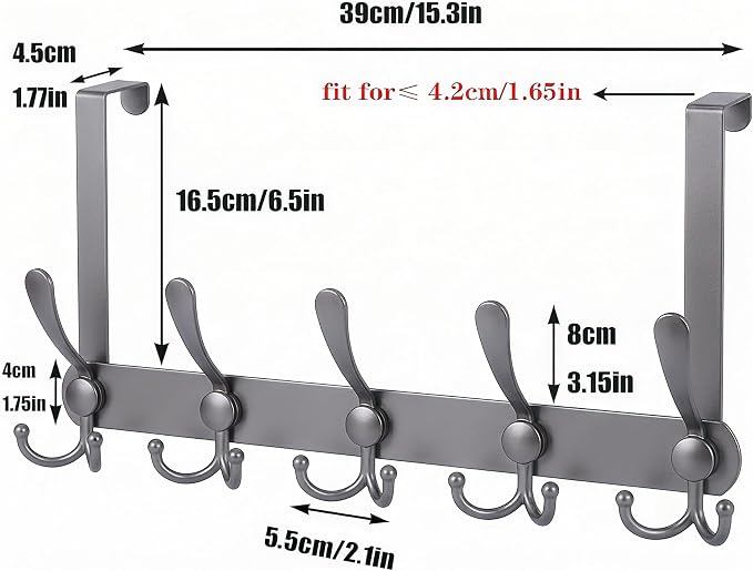 Over The Door Hooks, Heavy Duty Door Hanger - Image 2