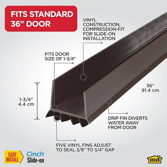 M-D Building Cinch® Slide-On U-Shaped Vinyl UDS, 36in 2pk | Rigid and Flexible - Image 2