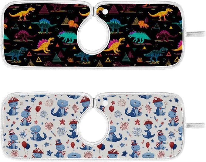 Blue Dinosaurs Fireworks 4th July Sink Mat by Tatenale