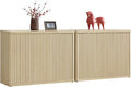 SICOTAS Buffet Cabinet with Storage Accent Sideboard with 6 Doors Modern 93.2" Credenza Fluted Buffet Table Media Console Cabinet Entryway Cabinets for Living Room Kitchen Dining Room Hallway