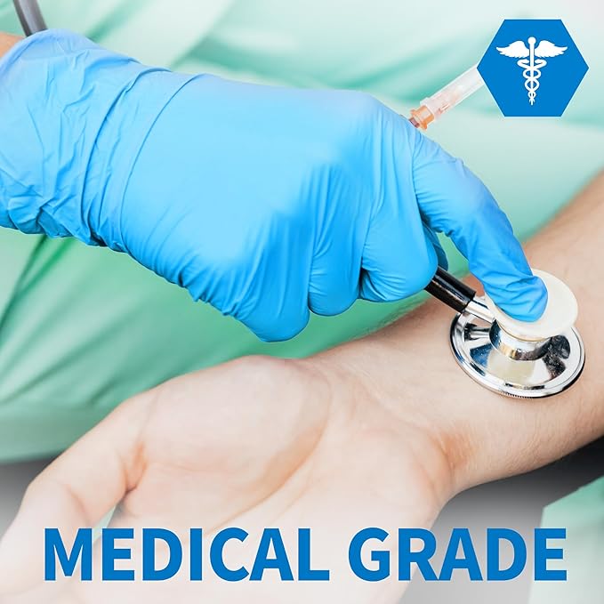 Medical Blue Nitrile Disposable Exam Gloves 4Mil Latex & Powder-Free | Flex • - Image 5