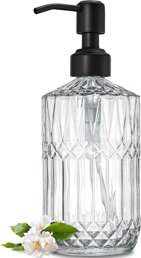 JASAI 18Oz Clear Glass Soap Dispenser by JASAIHOME