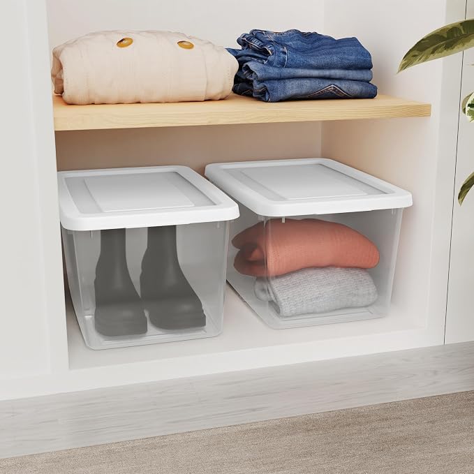 Sterilite Storage Box, Stackable Clear Plastic Bins, 20 Quart - Image 5