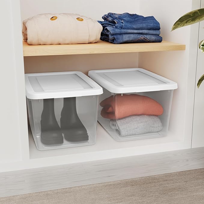 Sterilite Storage Box, Stackable Clear Plastic Bins, 20 Quart - Image 4