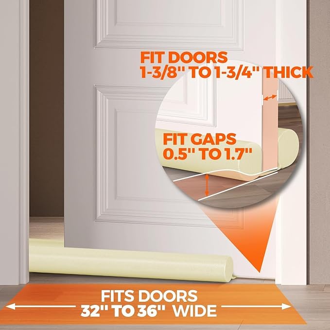 Holikme Under Door Draft Stopper 2pack 36 inch, Save Energy - Image 4