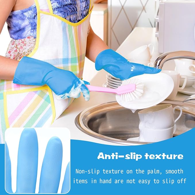 Rubber Reusable Gloves Long Household Dishwashing Gloves Kitchen Cleaning - Image 6
