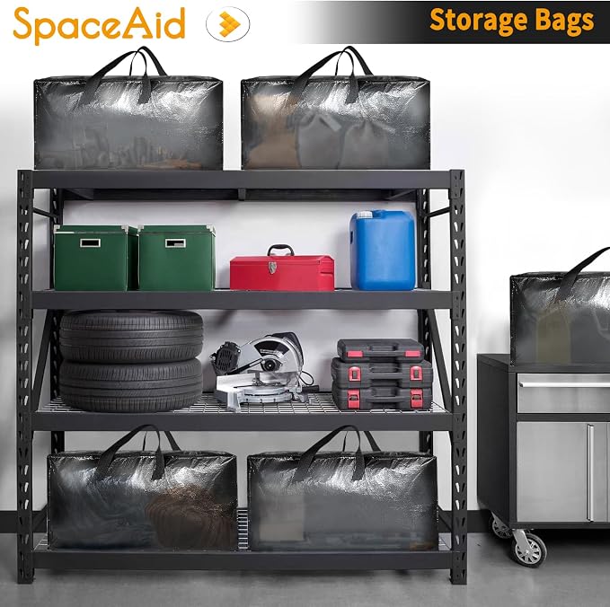 SpaceAid Heavy Duty Moving Bags, Extra Large Storage Totes W/Backpack Straps - Image 3