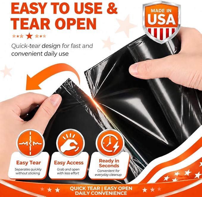 Delxo 30-33 Gallon Trash Bags, Plastic Bolsas para basura - Image 5