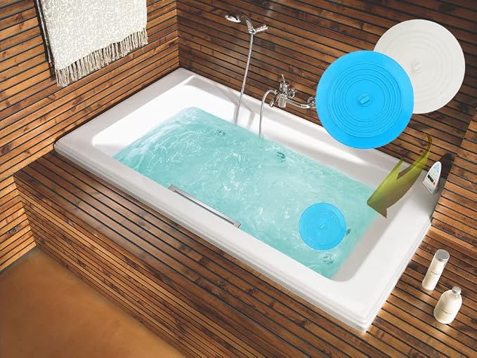 V-TOP Bath Tub Drain Stopper 2 Pack, 6 inch Silicone Drain Cover Tub Plug | - Image 4