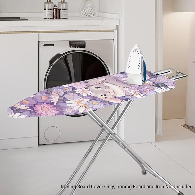 Daisy Bunny Iron Board Cover for Easter Standard Size Elastic Edge for Snug and - Image 2
