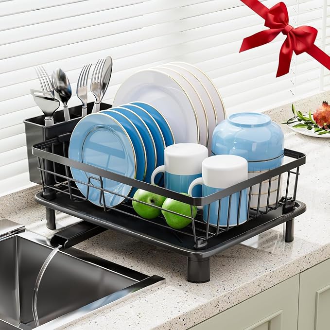 GAOKASE Dish Drying Rack for Kitchen Counter, Stainless Steel, New Drain Outlet by GAOKASE