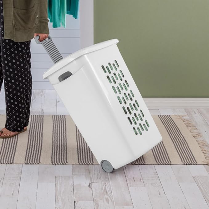 Sterilite Ultra Wheeled Hamper, Laundry Basket w/Flip-Top Lid - Image 7