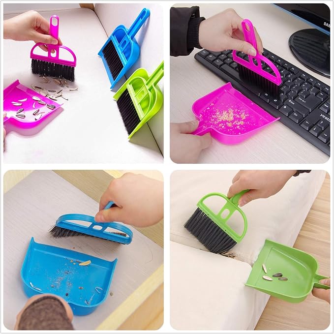 TOPZEA 6 Pack Mini Dust Pan and Brush Set, Mini Hand Broom Dustpan Set Hand - Image 7