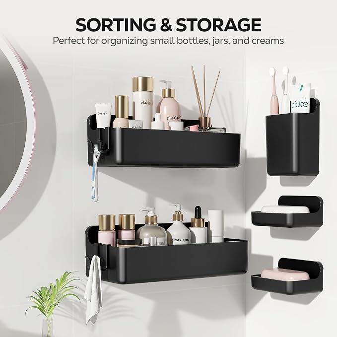 Nieifi Adhesive Shower Shelves, 5 Pieces - Image 3