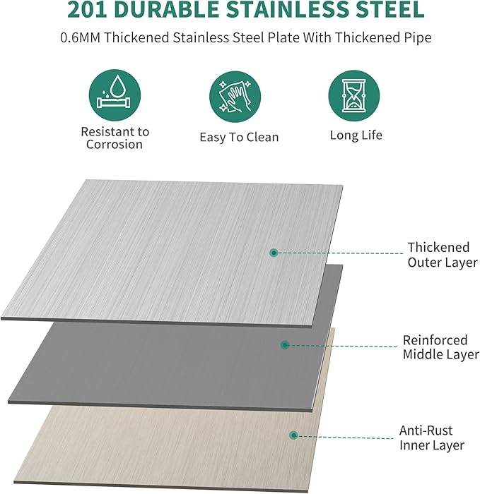 YITAHOME NSF Stainless Steel Table with Overshelf, 36" X 24" Work Table and 36" X 12" Shelf, Metal Prep Table for Home, Kitchen, Restaurant, Garage, Warehouse