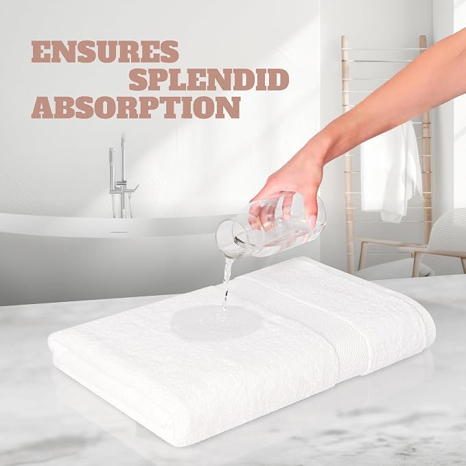 White Bath Towels 24x50 Inch, 6 Pack - Image 5