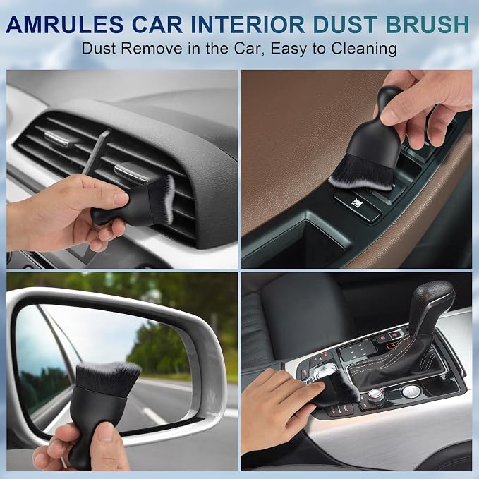 Amrules 2 Pcs Car Interior Detailing Brush Cleaning Tools, Gentle on Surfaces - Image 3