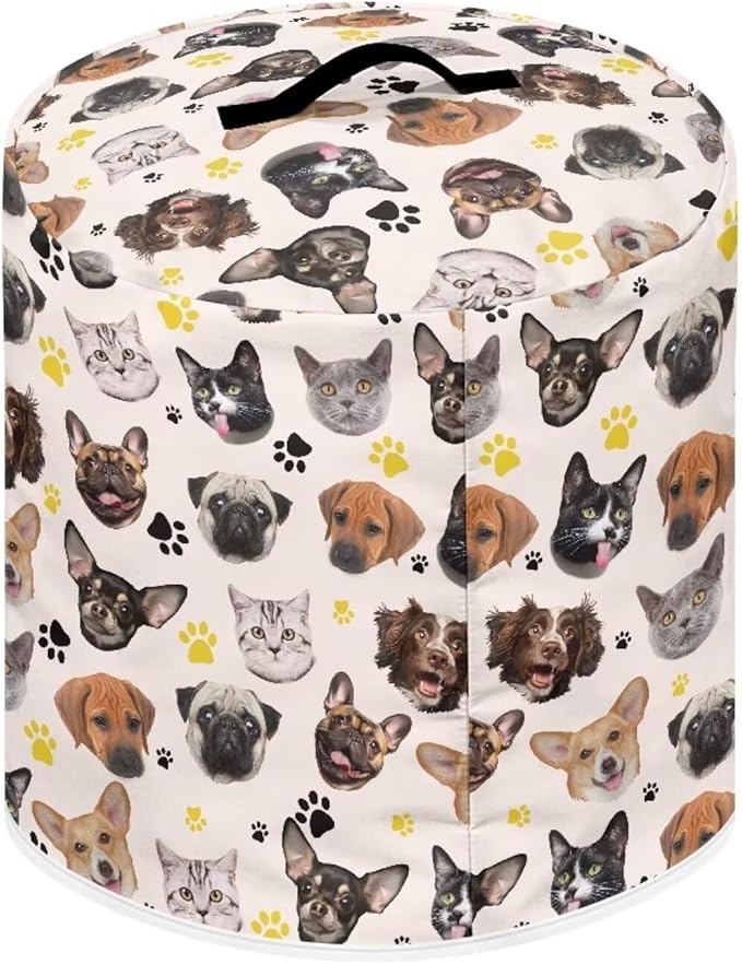 Cute Kitten Puppy Pressure Cooker Cover for 8 Quart Instant Pot Air Fryer Accessories Stain Storage Pockets Thanksgiving Holidays Decor Fryer Dust Covers
