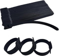 6 Inches 60 PCS Black Reusable Cable Ties, Cable Organizer, Cord Wrap and Hook by Unknown