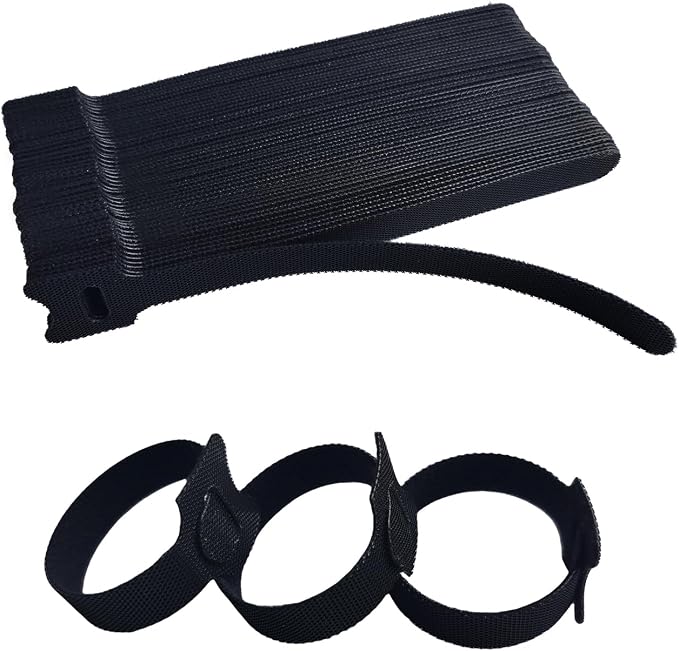 6 Inches 60 PCS Black Reusable Cable Ties, Cable Organizer, Cord Wrap and Hook by Unknown