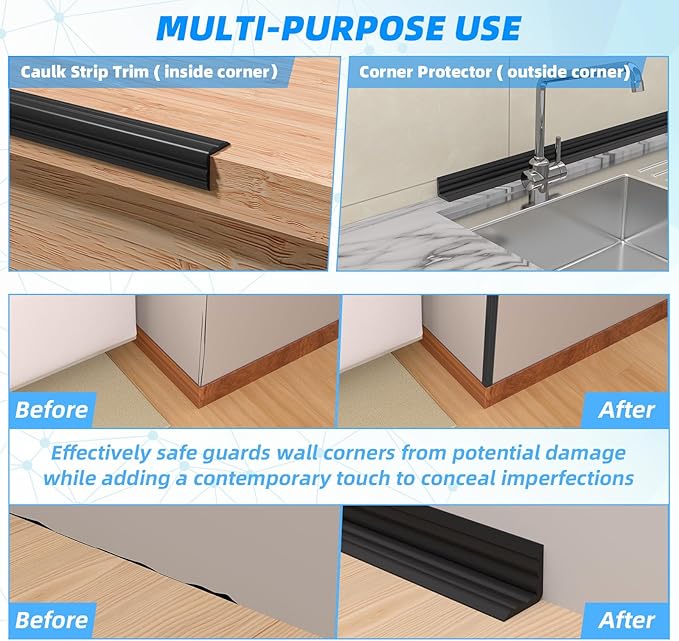 20FT Flexible Wall Corner Protector Moulding Trim, Peel and Stick Inside & Outside Wall Corner Guards Edge Protector,Self Adhesive Molding Trim Strip for Edge Ceiling