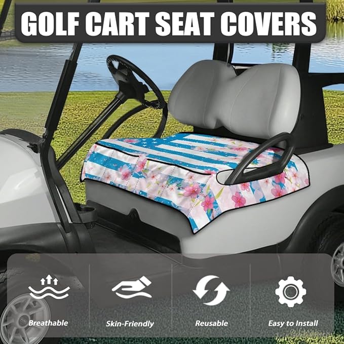 Golf Cart Seat Cover Cushion Designed for Golf Courses and Communities, Featuring Waterproof and Non-Slip Design