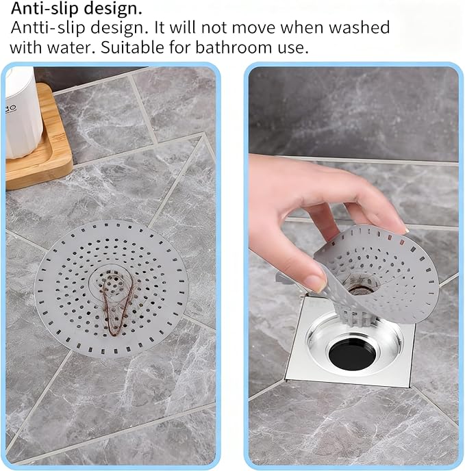 Shower Drain Hair Catcher, Premium Silicone Drain Protector & Shower Drain Cover - Image 4