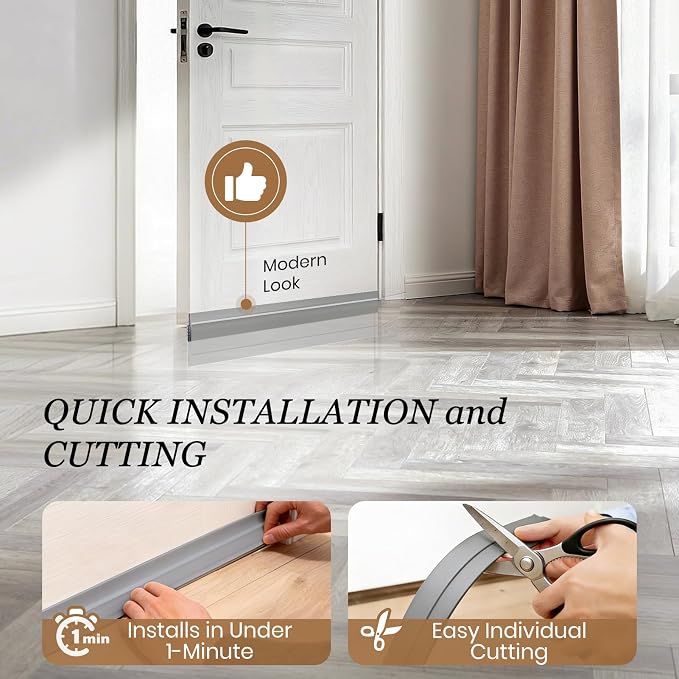 4 Pack Door Draft Stopper, Door Sweep - Image 4