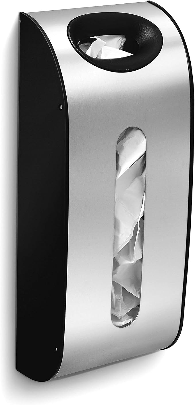 simplehuman Wall Mount Grocery Bag Dispenser, Brushed Stainless Steel - Image 2