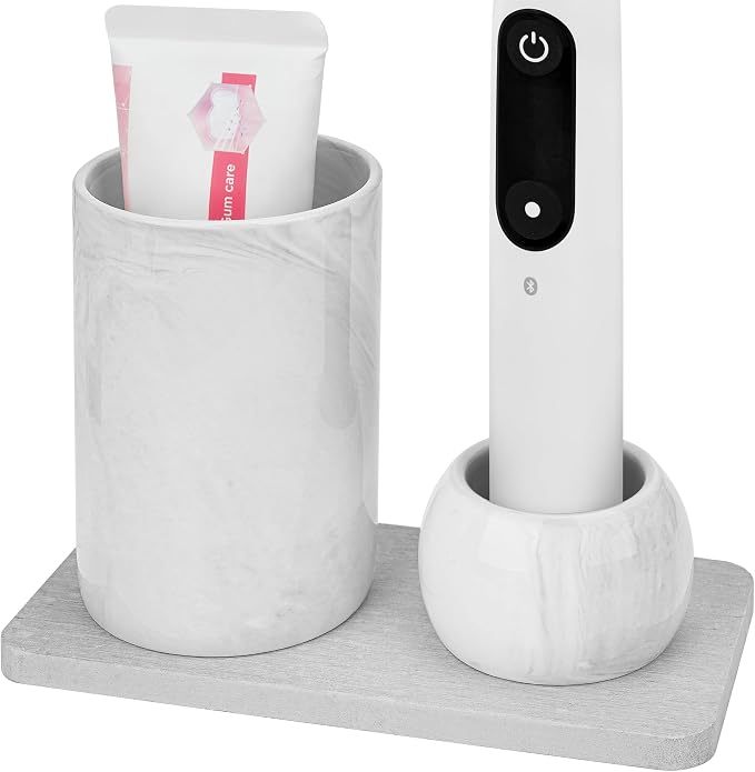 Ceramic Toothbrush Holder & Toothbrush Cup by LUEXBOX