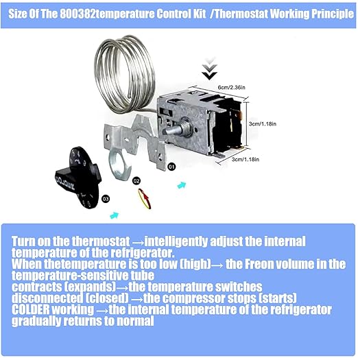 988284 800382 Upgrade Temperature Control Kit, 077B6856 Refrigerator Thermostat Controller, Compatible with True Refrigerators Series, Replacement for 077b, 800306 461387, TC,TSD,T Series,GDM,GEM,G4SM