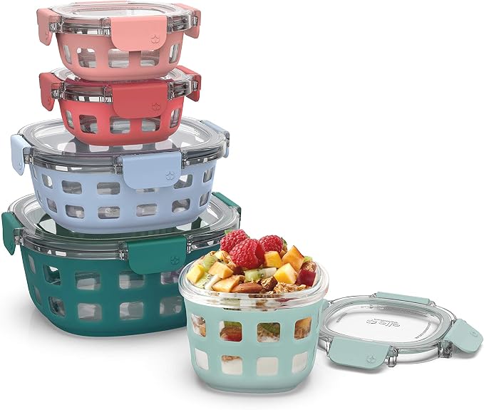 Ello Duraglass 3.4 Cup Round Glass Meal Prep Containers - Image 6