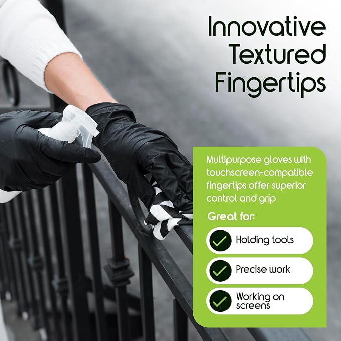 Inspire Black Nitrile Disposable Gloves | 4.5 Nitrile Disposable Safety Medical - Image 6