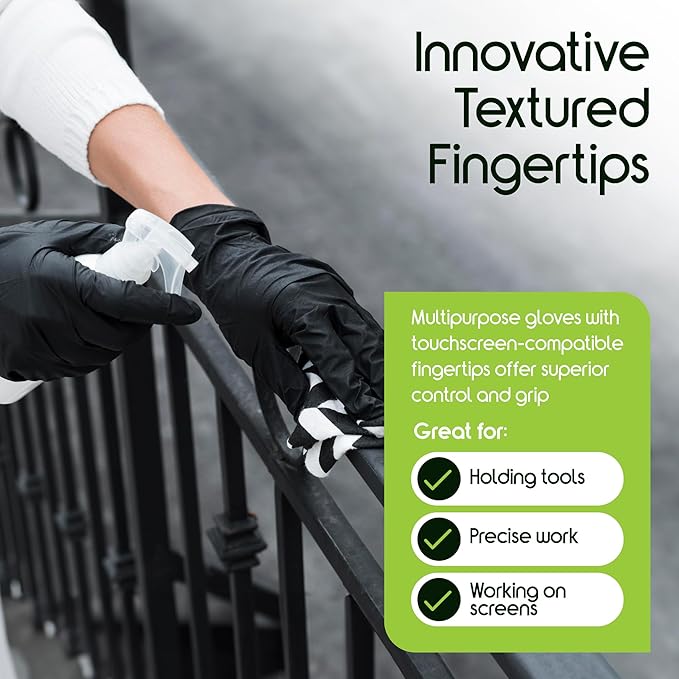 Inspire Black Nitrile Disposable Gloves | 4.5 Nitrile Disposable Safety Medical - Image 6