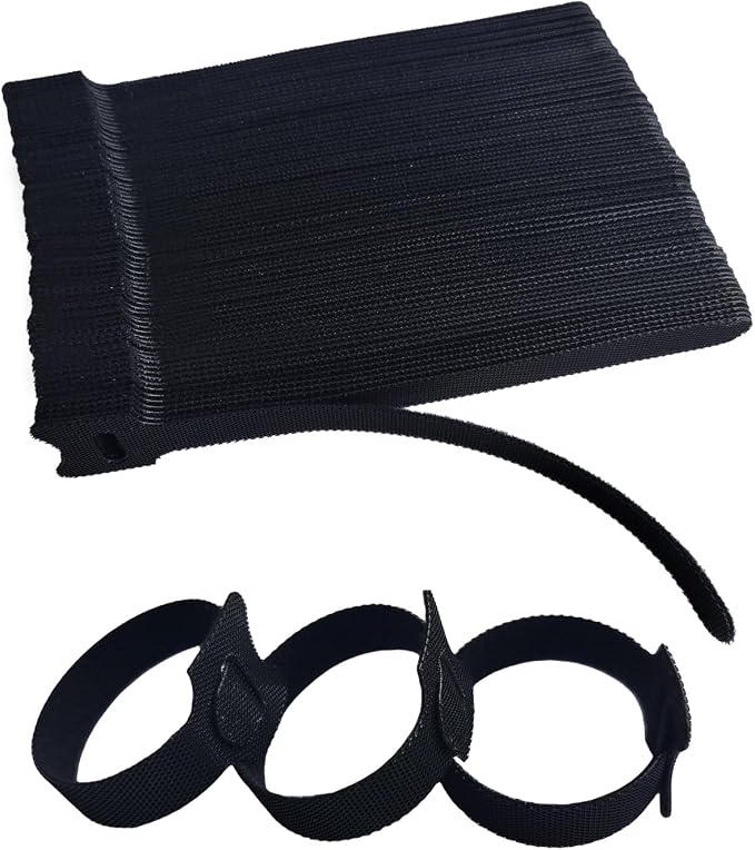 6 Inches 100 PCS Black Reusable Cable Ties, Cable Organizer, Cord Wrap and Hook by Unknown