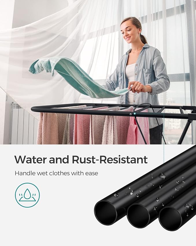 SONGMICS Clothes Drying Rack, Foldable 2-Level Laundry Drying Rack | - Image 8