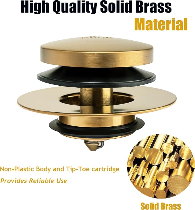 Universal Tip Toe Bath Drain Stopper and Cover, Bathtub Drain Stopper, Replaces - Image 5