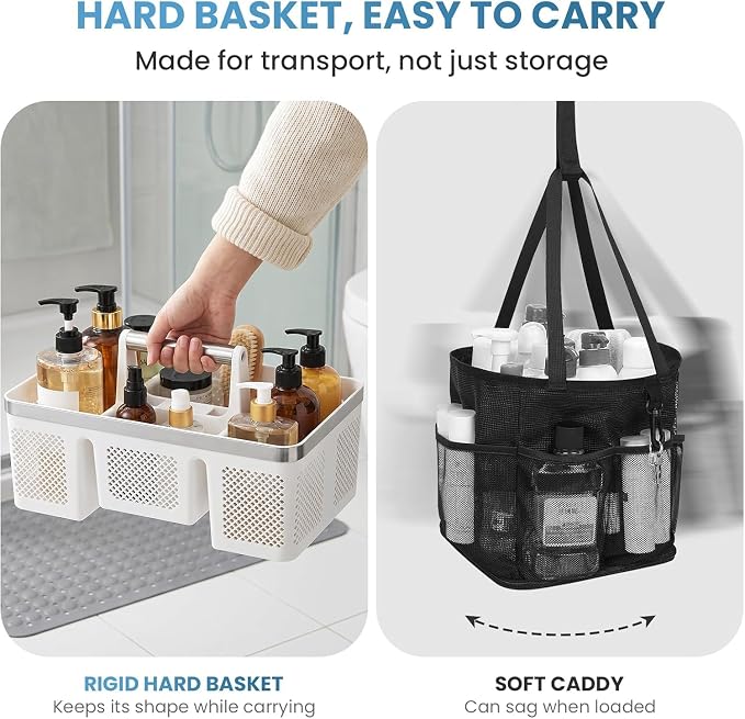 BYUNER Plastic Shower Caddy Dorm: Portable Shower Basket Tote - Image 9